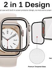 お買い得  スマートウォッチ用ケース-スクリーンプロテクター付き時計ケース と互換性があります Apple Watch Series 8 7 41mm 45mm / Series 6 5 4 SE 40mm 44mm 傷つきにくい 防塵 バンパーフルカバー ハードPC 腕時計 カバー