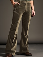 preiswerte Fackel-Herren Anzughosen Ausgestellte Hosen Glockenboden Hose Hosen Anzughose Tasche Glatt Komfort Atmungsaktiv Outdoor Täglich Ausgehen Modisch Brautkleider schlicht Blau Grün