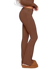 ieftine Jambiere simple-Pentru femei Clopot de jos Pantaloni Activ Modă Șic Stradă Lungime totală Talie Joasă Simplu Respirabilitate Απαλό Comfortabil Micro-elastic În aer liber Stradă Zilnic Gri Deschis Gri Închis Roz
