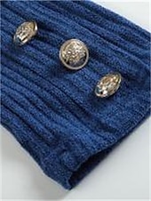levne Pletené šaty-dámské svetrové šaty zimní šaty bodycon mini šaty bordó černá tmavě šedá dlouhý rukáv čistá barva knoflík podzim zima posádka výstřih elegantní zimní šaty podzimní šaty 2023 s m l xl 2xl 3xl