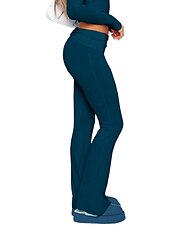 ieftine Jambiere simple-Pentru femei Clopot de jos Pantaloni Activ Modă Șic Stradă Lungime totală Talie Joasă Simplu Respirabilitate Απαλό Comfortabil Micro-elastic În aer liber Stradă Zilnic Gri Deschis Gri Închis Roz