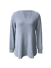 preiswerte Damen Einfache Oberteile-Damen Hemd Bluse Mode Tasche Langarm Lange Tops V-Ausschnitt Casual Schwarz Rosa Armeegrün Rot Staubblau Frühling&amp;amp;  fallen