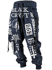 billiga Joggingbyxor-Bokstav Totem Vintage Abstrakt Herr 3D-utskrift Joggingbyxor Joggare Byxor Utomhus Gata Ledigt / vardag Polyester Svart Marinblå Brun S M L Medium Midja Elasticitet Byxor