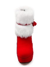 abordables sombrero de papá noel y accesorios-Botas Mujer Navidad Nochebuena Vintage Zapatos