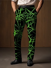 levne Štíhlý-Geometrie Obchodní Abstraktní Pánské 3D tisk Oblekové Kalhoty Venkovní Denní nošení Streetwear Polyester Černá Bílá Modrá S M L Středně vysoký pas Pružnost Kalhoty