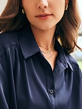 economico camicie, top e camicette-camicetta elegante in raso alla moda
