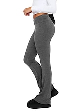 ieftine Jambiere simple-Pentru femei Clopot de jos Pantaloni Activ Modă Șic Stradă Lungime totală Talie Joasă Simplu Respirabilitate Απαλό Comfortabil Micro-elastic În aer liber Stradă Zilnic Gri Deschis Gri Închis Roz