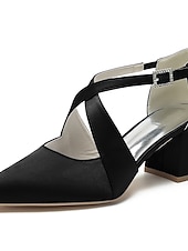 economico Damigella d&amp;#39;onore-eleganti tacchi a spillo in raso bianco da donna con punta affilata – design con cinturino incrociato per matrimoni, feste formali e occasioni speciali