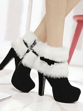 abordables sombrero de papá noel y accesorios-Botas Mujer Navidad Nochebuena Vintage Zapatos