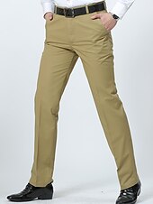 economico Chino-Per uomo Laurea Pantaloni Chinos Pantaloni chino Tasca Gamba Dritta Semplice Comodità Traspirante All&#039;aperto Quotidiano Uscire Moda Casual Cáqui Escuro Nero