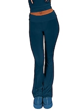ieftine Jambiere simple-Pentru femei Clopot de jos Pantaloni Activ Modă Șic Stradă Lungime totală Talie Joasă Simplu Respirabilitate Απαλό Comfortabil Micro-elastic În aer liber Stradă Zilnic Gri Deschis Gri Închis Roz