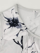 economico Abito Floreale-Abito di laurea da donna Abito midi Set di abiti Set di abiti Abito casual Stampa abito Elegante Moda Stampa floreale Manica 3/4 Collo a giro nudo Esterno Giornaliero Nero Bianco Rosa Estate Primavera