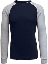 preiswerte Basic-T-Shirts-Herren T Shirt T-Shirt Langarmshirt Langarm Rundhalsausschnitt Herbst Winter Farbblock Raglanärmel Mode Designer Basic Patchwork Urlaub Straße Ausgehen Dunkelrot Schwarz Weiß Top T-Shirt für Herren