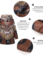 economico giacca in pile da uomo-Per uomo Cappotto invernale Giacca in pile Cappotto Sportivo Da tutti i giorni Tenere al caldo Traspirante Cerniera Tasche Autunno inverno Nativo americano Streetwear Stile vintage Felpa Lungo