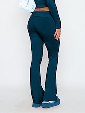 ieftine Jambiere simple-Pentru femei Clopot de jos Pantaloni Activ Modă Șic Stradă Lungime totală Talie Joasă Simplu Respirabilitate Απαλό Comfortabil Micro-elastic În aer liber Stradă Zilnic Gri Deschis Gri Închis Roz