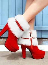 abordables sombrero de papá noel y accesorios-Botas Mujer Navidad Nochebuena Vintage Zapatos