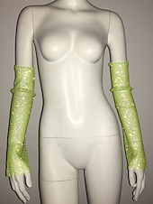 levne Příslušenství a další-Čirý mesh drahokamu Rukavice bez rukojeti Dlouhé rukavice Kovový Třpyt Sexy Krajka Pro Disko Kostýmová hra Karneval Dámské Kostýmní šperky Módní šperky