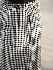 cheap Wide Leg &amp; High Waisted-Women&#039;s Wide Leg Pants Trousers Linen Cotton Blend Plaid High Waist Full Length Black Fall