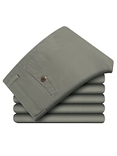 economico Chino-Per uomo Laurea Pantaloni Chinos Pantaloni chino Tasca Gamba Dritta Semplice Comodità Traspirante All&#039;aperto Quotidiano Uscire Moda Casual Cáqui Escuro Nero