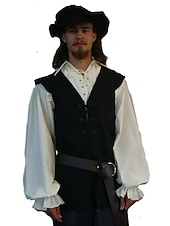 billige Topper-Kostymer i middelalderstil Renessanse سترة Pirat Knekt Viking Kostyme Herre Viking Pirat Halloween Karneval Ytelse LARP Ren Faire Voksne Vest