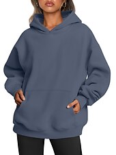 levne Jednoduché topy-Kapuce Mikina Pullover Bez vzoru Přední kapsa Pro Dámské Dospělé Netisknoucí ulice Běžné / Denní
