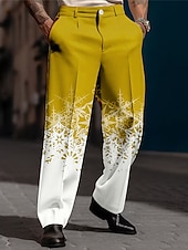 Pantalon imprimé scène de Noël pour homme, pantalon décontracté avec flocon de neige, imprimé 3D, tenue de ville en plein air, pour le travail, en polyester, noir et blanc, jaune vin, S, M, L, abordables Tenue de scène de Noël-Pantalon imprimé scène de Noël pour homme, pantalon décontracté avec flocon de neige, imprimé 3D, tenue de ville en plein air, pour le travail, en polyester, noir et blanc, jaune vin, S, M, L,