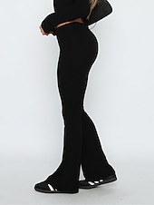ieftine Jambiere simple-Pentru femei Clopot de jos Pantaloni Activ Modă Șic Stradă Lungime totală Talie Joasă Simplu Respirabilitate Απαλό Comfortabil Micro-elastic În aer liber Stradă Zilnic Gri Deschis Gri Închis Roz