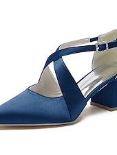 economico Damigella d&amp;#39;onore-eleganti tacchi a spillo in raso bianco da donna con punta affilata – design con cinturino incrociato per matrimoni, feste formali e occasioni speciali