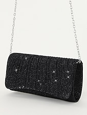 economico Matrimonio ACC-Per donna Clutch Borsa da sera Borse a Mano Poliestere Quotidiano Feste Addio al nubilato Catena Tinta unica Argento Nero Champagne