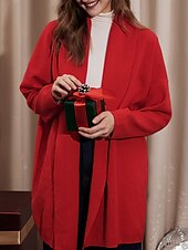 Недорогие женские кардиганы-кардиган в рубчик из полиэстера, однотонный, с длинными рукавами