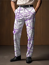 levne Štíhlý-Geometrie Obchodní Abstraktní Pánské 3D tisk Oblekové Kalhoty Venkovní Denní nošení Streetwear Polyester Černá Bílá Modrá S M L Středně vysoký pas Pružnost Kalhoty