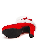 abordables sombrero de papá noel y accesorios-Botas Mujer Navidad Nochebuena Vintage Zapatos