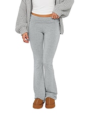 ieftine Jambiere simple-Pentru femei Clopot de jos Pantaloni Activ Modă Șic Stradă Lungime totală Talie Joasă Simplu Respirabilitate Απαλό Comfortabil Micro-elastic În aer liber Stradă Zilnic Gri Deschis Gri Închis Roz