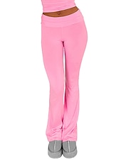 ieftine Jambiere simple-Pentru femei Clopot de jos Pantaloni Activ Modă Șic Stradă Lungime totală Talie Joasă Simplu Respirabilitate Απαλό Comfortabil Micro-elastic În aer liber Stradă Zilnic Gri Deschis Gri Închis Roz