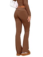 ieftine Jambiere simple-Pentru femei Clopot de jos Pantaloni Activ Modă Șic Stradă Lungime totală Talie Joasă Simplu Respirabilitate Απαλό Comfortabil Micro-elastic În aer liber Stradă Zilnic Gri Deschis Gri Închis Roz