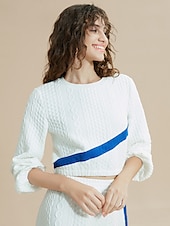 levne Women&#039;s Sets-Barevná ležérní sukně s kulatým výstřihem