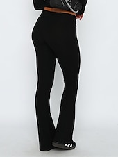 ieftine Jambiere simple-Pentru femei Clopot de jos Pantaloni Activ Modă Șic Stradă Lungime totală Talie Joasă Simplu Respirabilitate Απαλό Comfortabil Micro-elastic În aer liber Stradă Zilnic Gri Deschis Gri Închis Roz