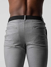 economico Chino-Per uomo Pantaloni Chino Pantaloni chino Tasche Liscio Comfort Traspirante Esterno Giornaliero Per uscire Di tendenza Informale Nero Blu scuro