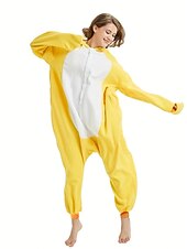 olcso Onesie jelmezek-Felnőttek Állat Pizsama Onesie pizsama Onesie jelmez Farsangi jelmez Kacsa Állat Onesie pizsama Kigurumi pizsama Pizsamák Vicces jelmez mert Férfi és női Farsang Rajzfilm