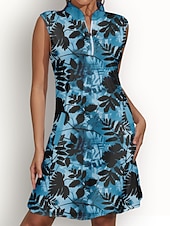 cheap Women&#039;s Golf Clothing-Women&#039;s Golf Dress Floral Sleeveless Sun Protection  Ladies Golf Attire