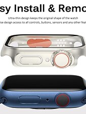 お買い得  スマートウォッチ用ケース-スクリーンプロテクター付き時計ケース と互換性があります Apple Watch Series 8 7 41mm 45mm / Series 6 5 4 SE 40mm 44mm 傷つきにくい 防塵 バンパーフルカバー ハードPC 腕時計 カバー