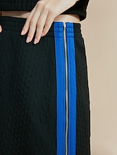 levne Women&#039;s Sets-Barevná ležérní sukně s kulatým výstřihem