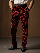 levne Štíhlý-Geometrie Obchodní Abstraktní Pánské 3D tisk Oblekové Kalhoty Venkovní Denní nošení Streetwear Polyester Černá Bílá Modrá S M L Středně vysoký pas Pružnost Kalhoty