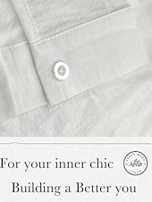 billiga lyxiga linneskjortor-10% linne Button-Down Herr Skjorta linneskjorta Vit Rodnande Rosa Marinblå Långärmad Ensfärgat Krage Vår &amp; sommar Ledigt Dagligen Kläder
