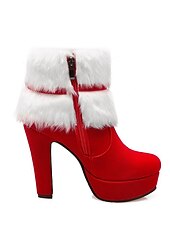 abordables sombrero de papá noel y accesorios-Botas Mujer Navidad Nochebuena Vintage Zapatos