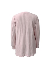preiswerte Damen Einfache Oberteile-Damen Hemd Bluse Mode Tasche Langarm Lange Tops V-Ausschnitt Casual Schwarz Rosa Armeegrün Rot Staubblau Frühling&amp;amp;  fallen