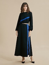 levne Women&#039;s Sets-Barevná ležérní sukně s kulatým výstřihem