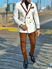 economico Festa di vacanza-Uomo Smoking Completi Feste Nero Rosa Primavera, Autunno, Inverno, Estate Tuta A lancia Tinta unita Vestibilità su misura 2 pezzi Doppiopetto a sei bottoni