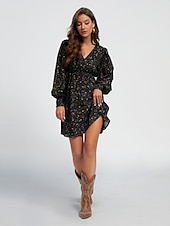 abordables robe décontractée imprimée-mini-robe décontractée en mousseline de soie à volants et fleurs
