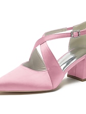 economico Damigella d&amp;#39;onore-eleganti tacchi a spillo in raso bianco da donna con punta affilata – design con cinturino incrociato per matrimoni, feste formali e occasioni speciali